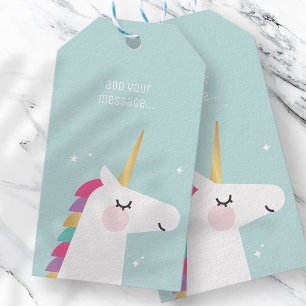 Étiquettes-cadeau Cute et moderne Rainbow Unicorn