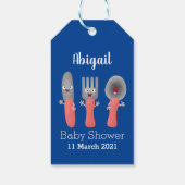 Étiquettes-cadeau Cute fourche couteau et cuillère dessin de couvert (Dos)