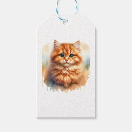 Étiquettes-cadeau Cute Ginger Tabby Chat T-shirt classique (Devant)