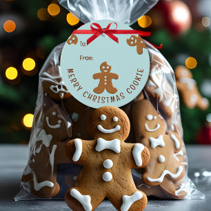 Étiquettes Cadeau Cute Gingerbread Man Cookie Christmas Favoriser Ta