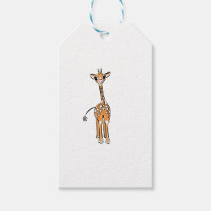 Étiquettes-cadeau Cute Giraffe drawing, safari animals