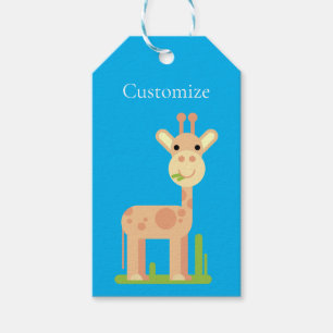 Étiquettes-cadeau Cute Giraffe Munching Thunder_Cove