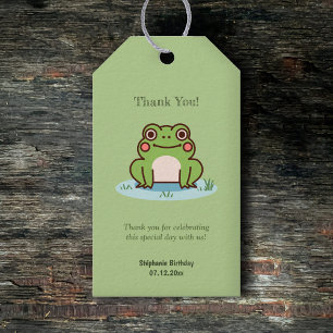 Étiquettes-cadeau Cute grenouille verte