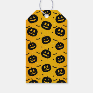 Étiquettes-cadeau Cute Halloween Citrouilles noirs et Motif chauves-