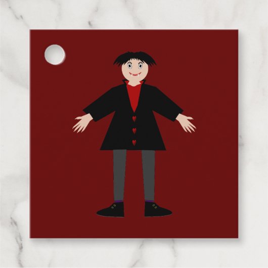 Étiquettes Cadeau Cute Halloween Vampire Custom (Devant)