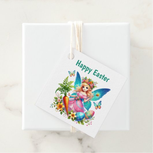 Étiquettes Cadeau Cute Happy Easter Fairy Customizable  (En situation)