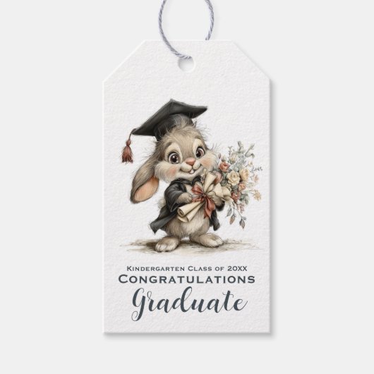 Étiquettes-cadeau  Cute Kindergarten Graduation Bunny Design (Devant)