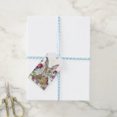 Étiquettes-cadeau Cute lapin en fleurs d'aquarelle (Avec de laficelle)