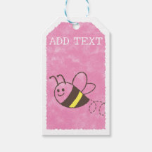 Cute Little Bee Flying Pink Aquarelle Baby shower