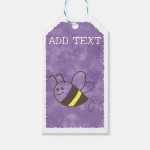 Étiquettes-cadeau Cute Little Bee Flying Watercolor Baby shower
