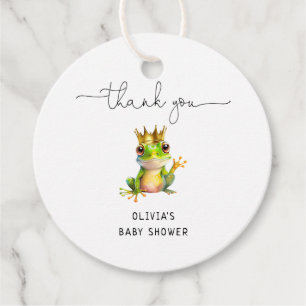 Étiquettes Cadeau Cute Little Frog Merci de Baby shower minimal
