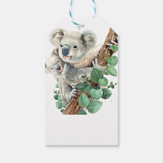 Étiquettes-cadeau Cute Little Koala Oear Australian Animal Art (Dos)
