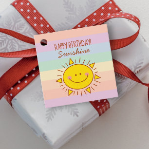Étiquettes Cadeau Cute Little Rainbow Sunshine Enfants Joyeux annive