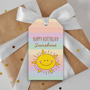 Étiquettes-cadeau Cute Little Rainbow Sunshine Enfants Joyeux annive