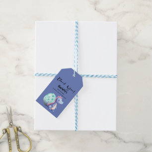 Étiquettes-cadeau Cute Little Watercolor Baby shower Dinosaur