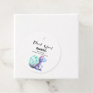Étiquettes Cadeau Cute Little Watercolor Baby shower Dinosaur
