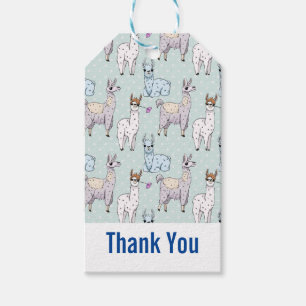 Étiquettes-cadeau Cute Llama Motif sur le Merci Pois