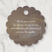 Étiquettes Cadeau Cute Love Heart Text Rustic Mariage Merci (Dos)