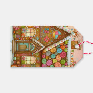 Étiquettes-cadeau Cute, maison de pain d'épices