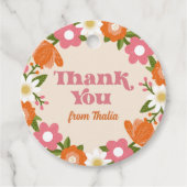 Étiquettes Cadeau Cute Merci de cadre Floral Rétro (Devant)