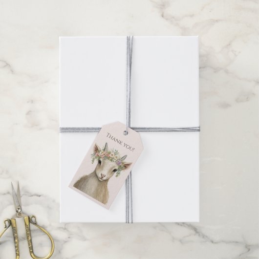 Étiquettes-cadeau Cute Merci de chèvre de Boho (Avec de la ficelle)