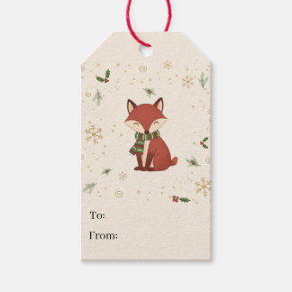 Étiquettes-cadeau Cute Modern Forest Animal Fox Christmas Gift Tags
