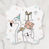 Étiquettes Cadeau Cute moderne Animaux de Noël d'hiver (Dos)