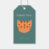 Étiquettes-cadeau Cute Orange Chat Anniversaire merci (Dos)