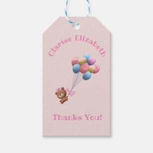 Étiquettes-cadeau Cute Ours et ballons Baby shower Merci