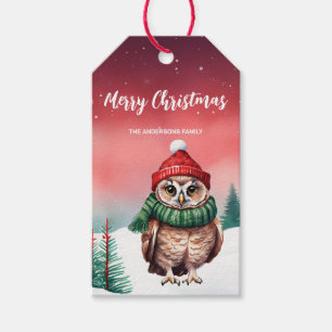 Étiquettes-cadeau Cute Owbird Père Noël Noël fête des enfants de nei
