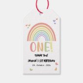 Étiquettes-cadeau Cute Pastel Arc-en-ciel 1er anniversaire (Devant)