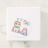 Étiquettes Cadeau Cute Pastel Kitten Gâteau d'anniversaire - Anniver (En situation)