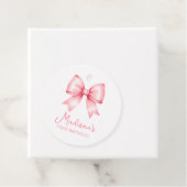 Étiquettes Cadeau Cute Pink Bow Girl First Birthday (En situation)