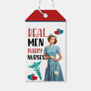 Étiquettes-cadeau Cute Pinup_ Véritables Hommes Épouses Épouses