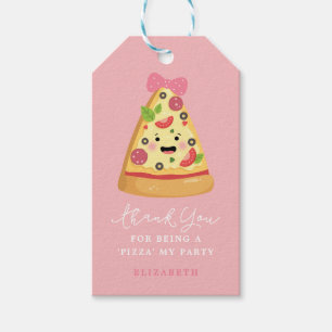 Étiquettes-cadeau Cute Pizza Anniversaire Merci Filles
