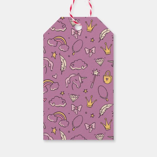 Étiquettes-cadeau Cute Princess Castle Girl Birthday Party (Dos)