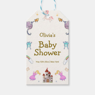 Étiquettes-cadeau Cute Princess Dragon Unicorn Baby shower