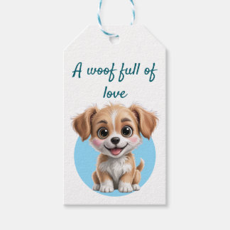 Étiquettes-cadeau Cute Puppy Gift Tag with Custom Text