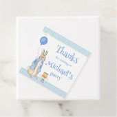 Étiquettes Cadeau Cute Rabbit bleu Merci d'anniversaire (En situation)