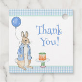 Étiquettes Cadeau Cute Rabbit bleu Merci d'anniversaire (Dos)