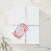 Étiquettes-cadeau Cute Red Christmas Pattern -  Festive & Fun  (Avec de laficelle)