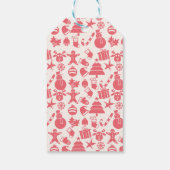 Étiquettes-cadeau Cute Red Christmas Pattern -  Festive & Fun  (Dos)