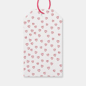 Étiquettes-cadeau Cute Red Hearts & Bow Custom Valentine's Day (Dos)