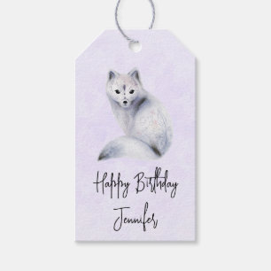 Étiquettes-cadeau Cute renard nordique avec marques florales