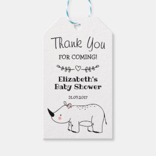 Étiquettes-cadeau Cute Rhinoceros Baby shower Rhino 1er anniversaire