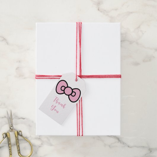 Étiquettes-cadeau Cute Rose Bow Whimsical (Avec de la ficelle)