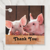 Étiquettes Cadeau Cute rose Piglets Merci photo animal (Devant)