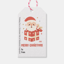Cute Santa Gift Box Personalized Christmas To From