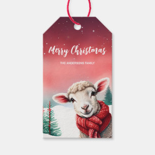 Étiquettes-cadeau Cute Sheep Lama Père Noël fête de Noël enfant