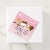 Étiquettes Cadeau Cute S'mores Plus Anniversaire Merci rose (En situation)